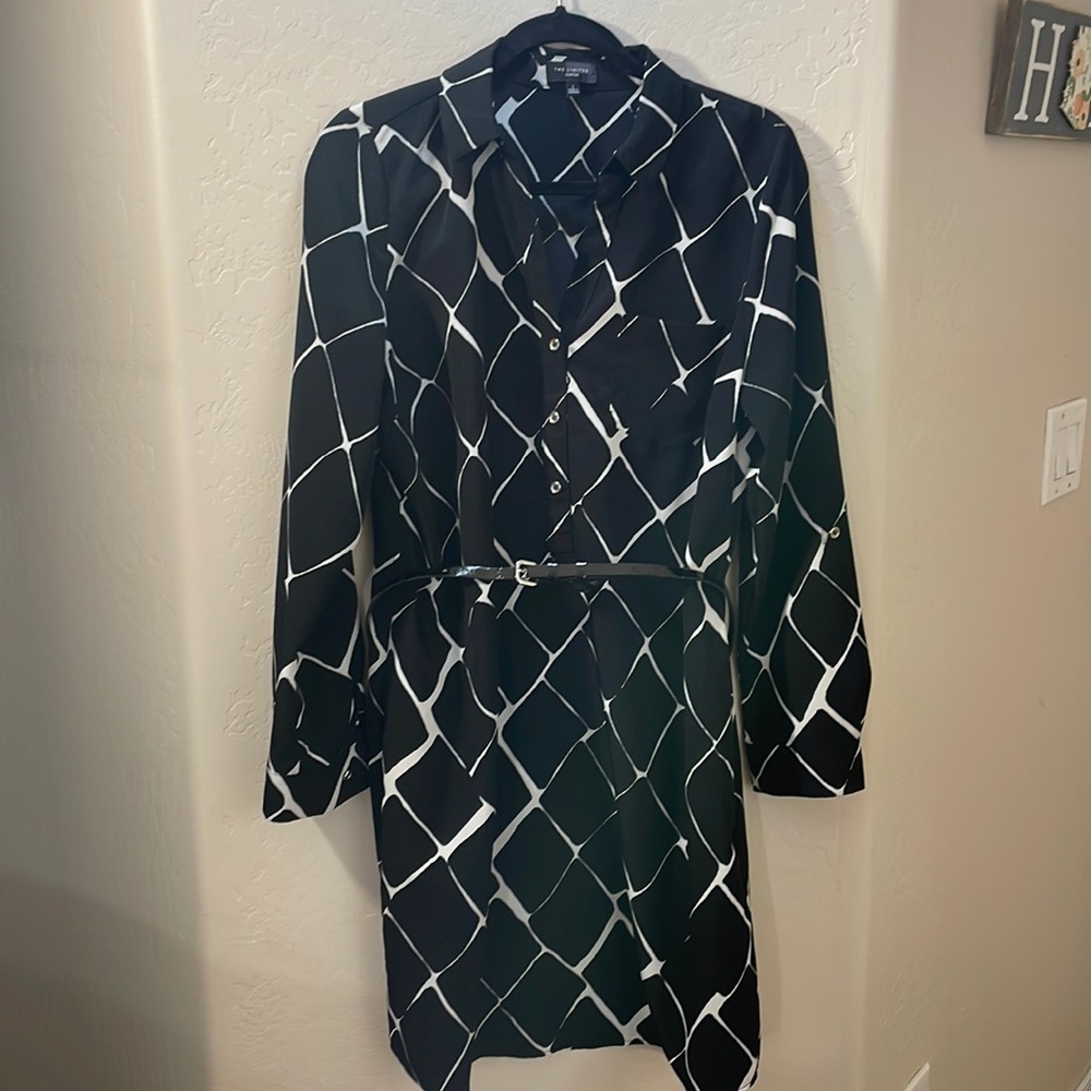 The Limited Black and White Geometric Dress